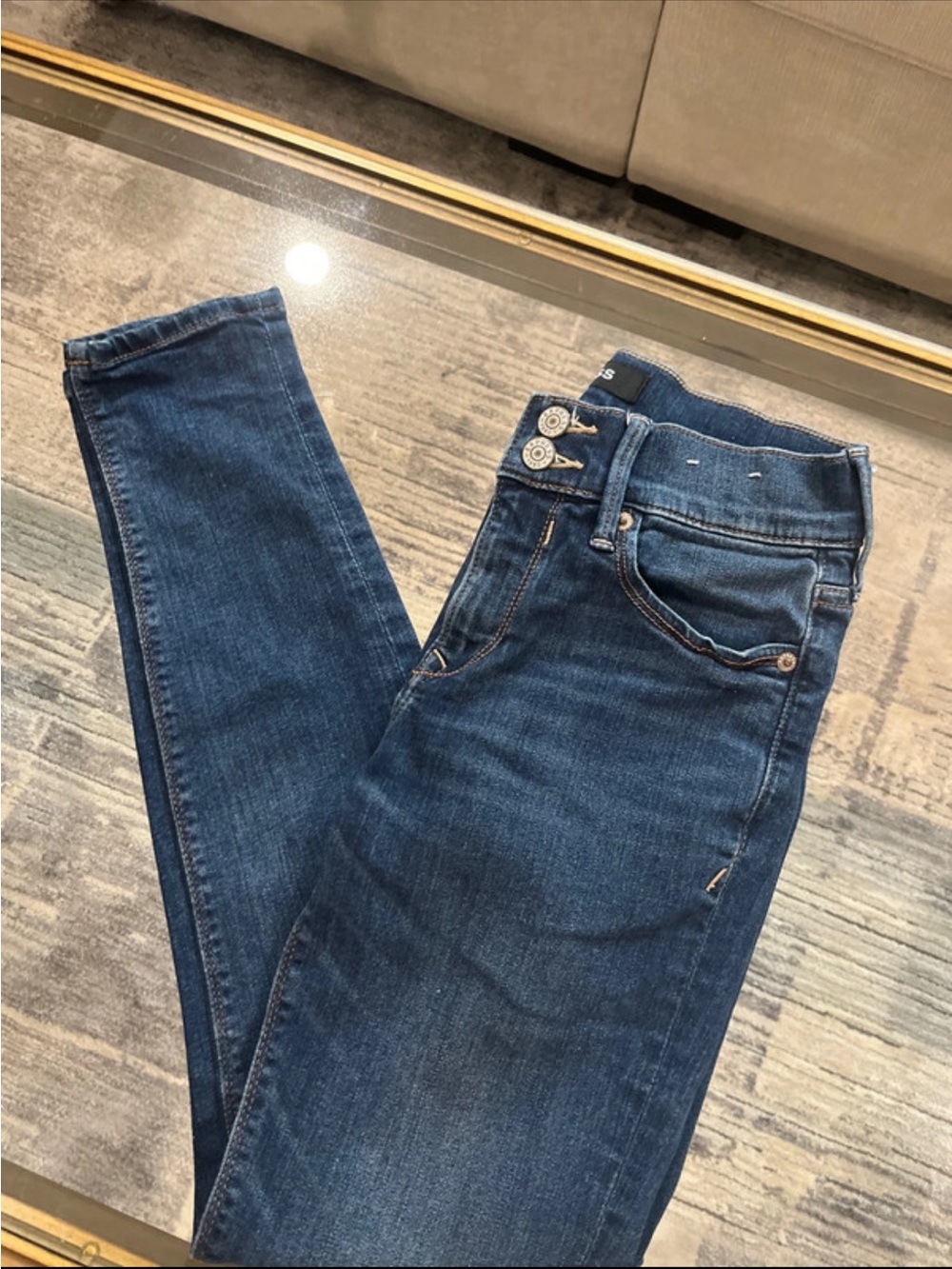 Express Dark Indigo Cropped Legging Jeans